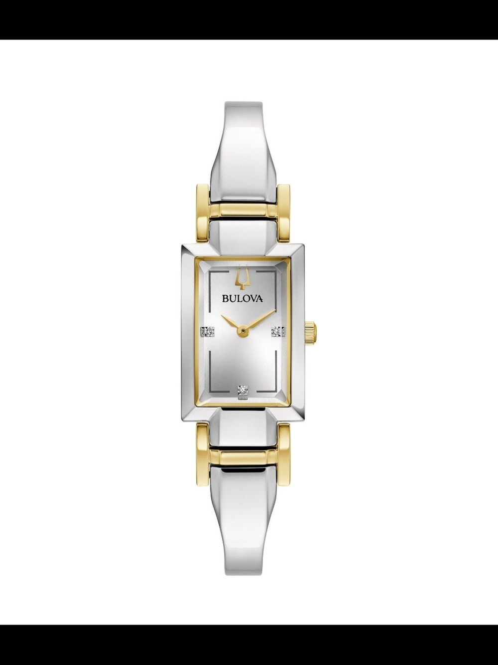 Bulova Two-Tone Silver and Gold Rectangular Women’s Watch